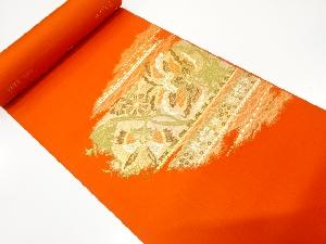 アンティーク　いづくら製　花更紗模様織り出し　名古屋帯地反物